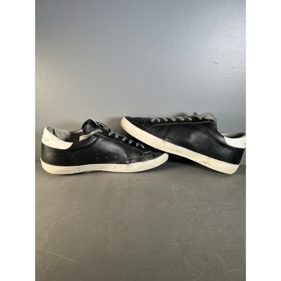 Golden Goose Deluxe Brand Black & White Super Star Low-Top Sneakers Size 44 - Picture 2 of 7